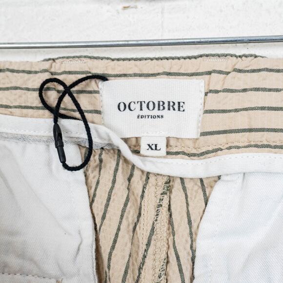 OCTOBRE Editions Seersucker Shane Trouser Pant beige stripe sz XL - Picture 7 of 12